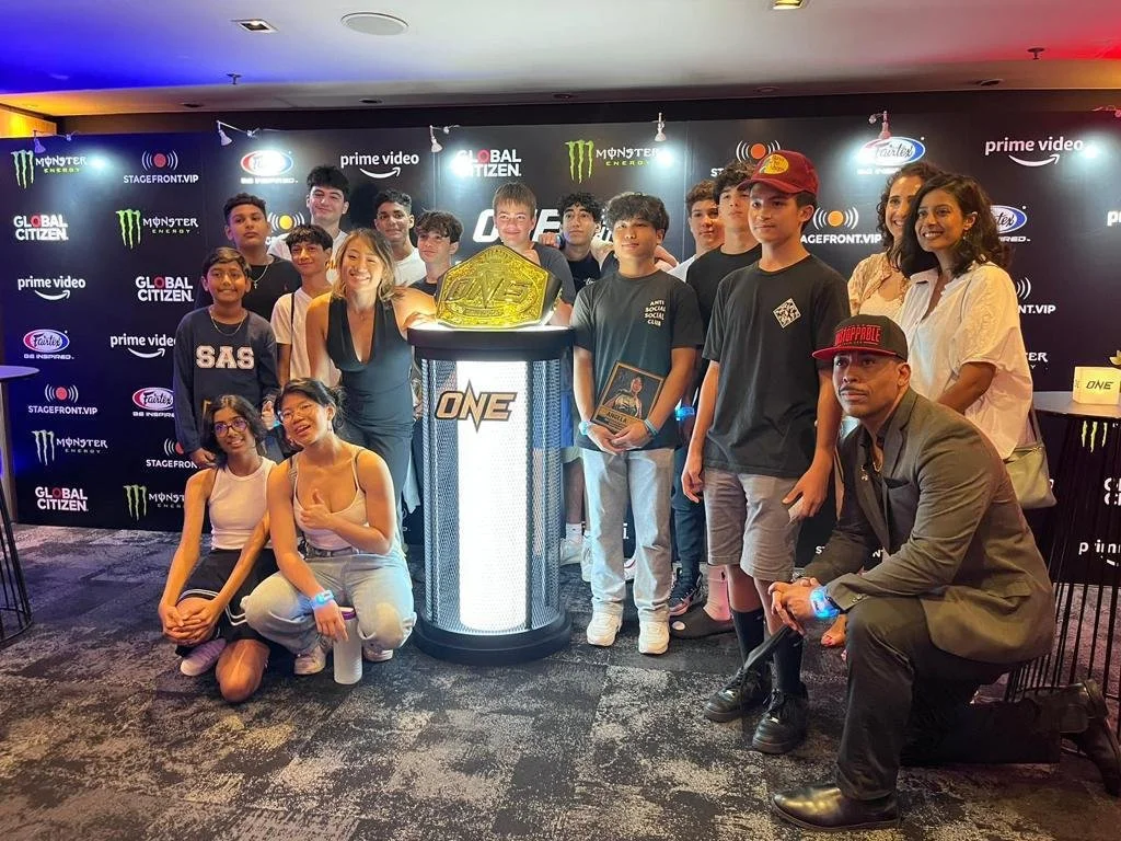 Tyger Teens students and mentors at a ONE Championship event in Singapore