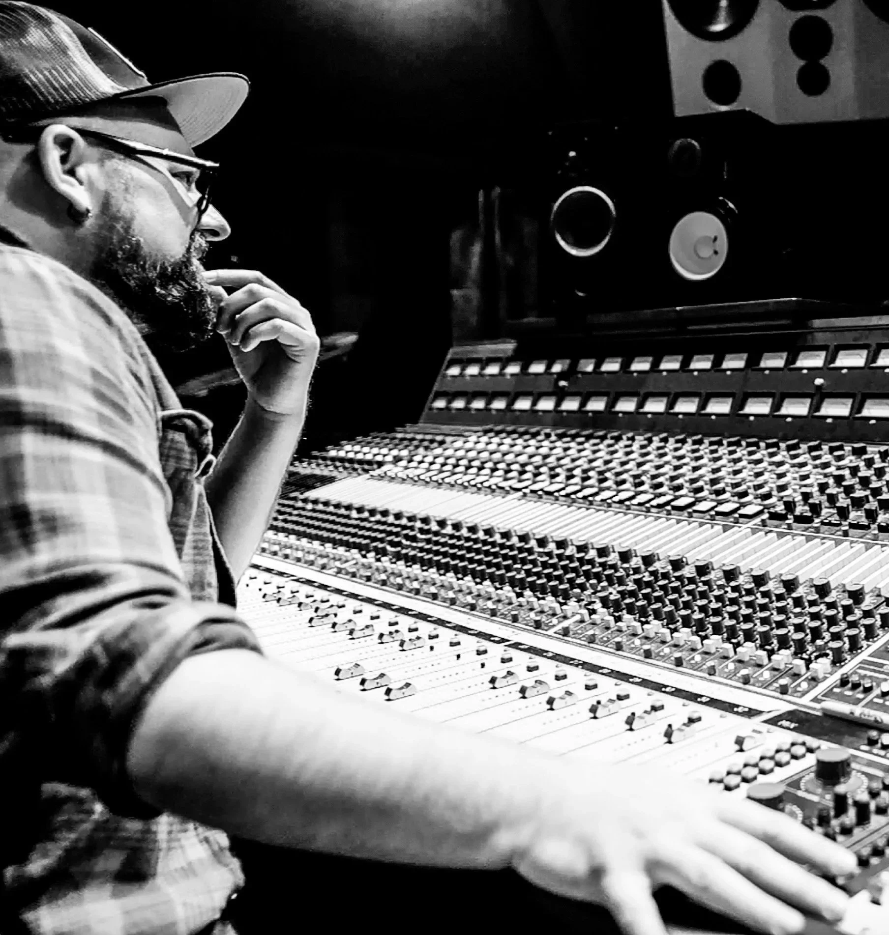 Brian Moncarz mixing at analog Neve console