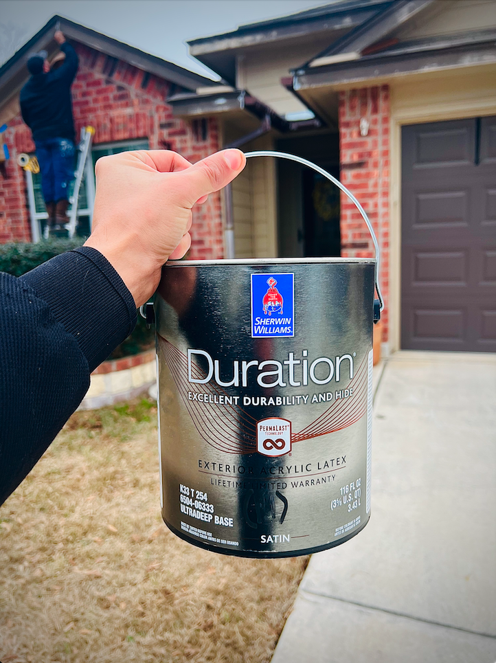 Sherwin-Williams Duration paint used for an exterior home painting project