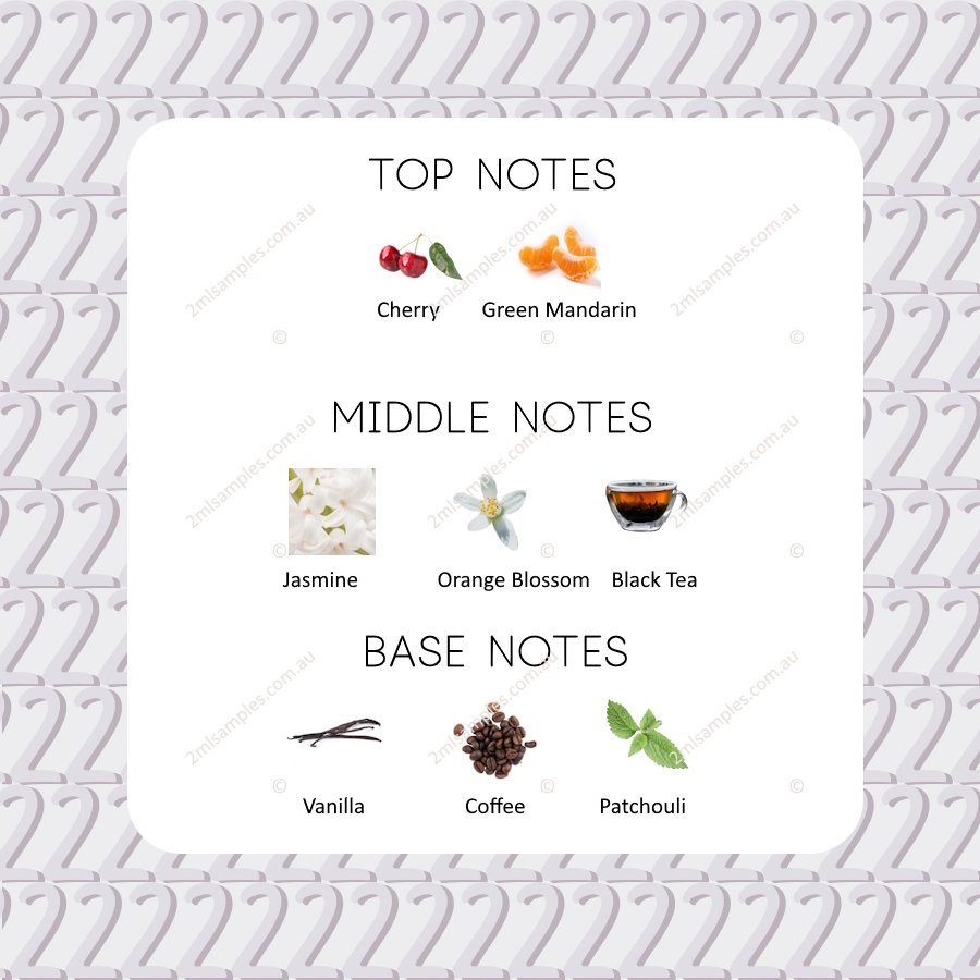 Graphic showing top, heart and base notes for Yves Saint Laurent Black Opium Over Red