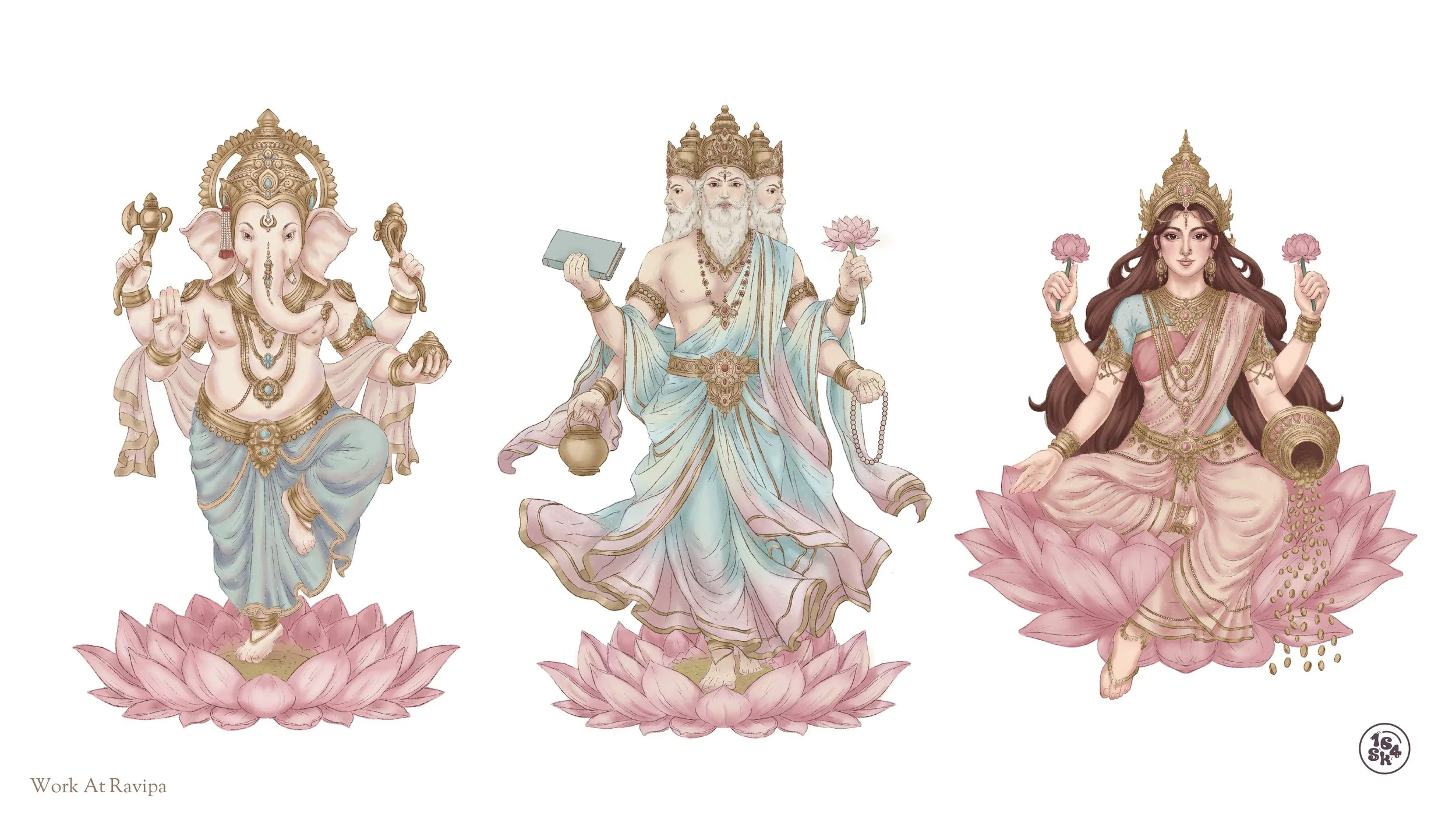 Ravipa God and Goddess Illustration