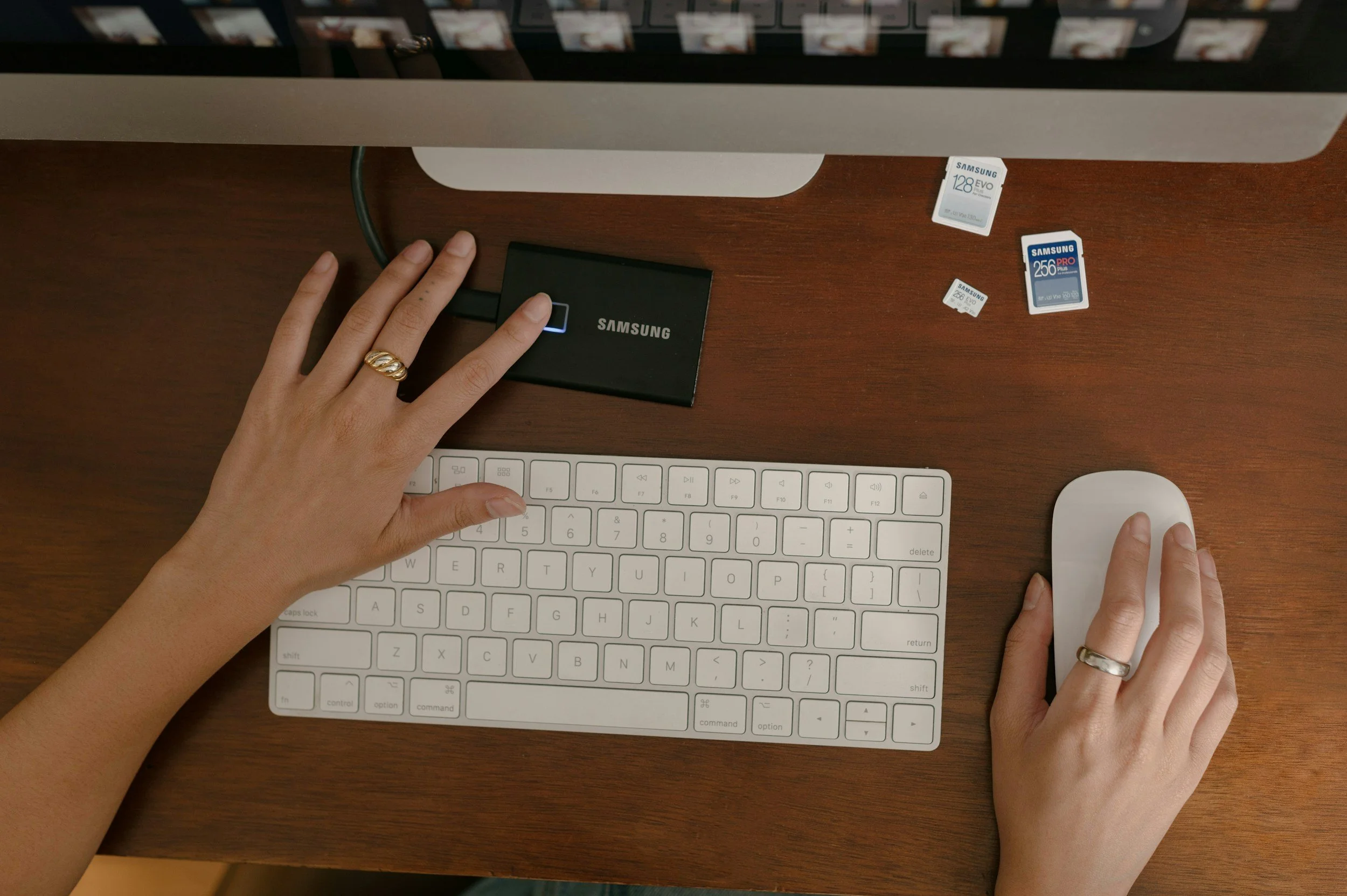 Female hands on keyboard