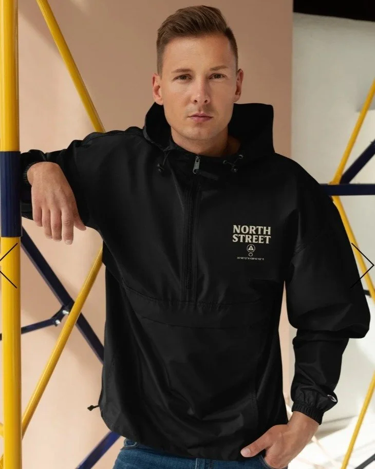 ITS WINDY SEASON... Make sure your covered with a classic champion windbreaker... link in bio #NSV #northstreetwear #champion #luxury #newbrand #upandcoming