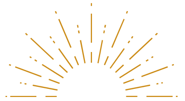 Stylized black sun with yellow rays extending outward.