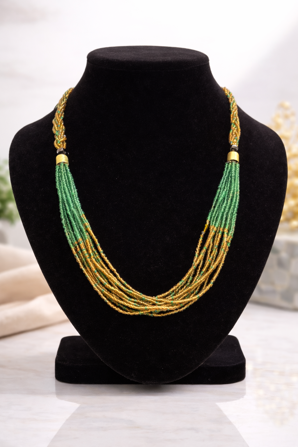 Emerald & Gold Radiance Multi-Strand Necklace