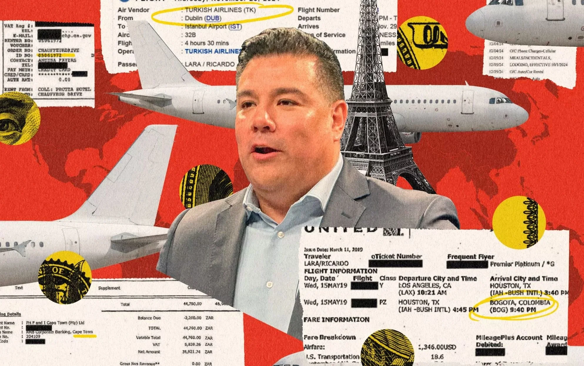 International travel. Fancy meals. Missing receipts. Who paid the tab for this top official?