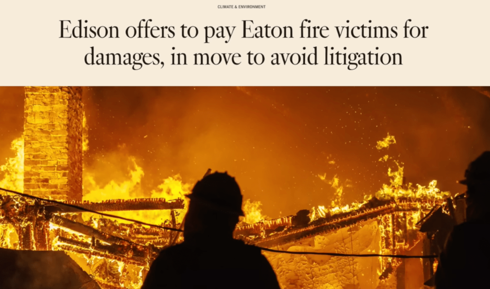Consumer Alert Warns Eaton Fire Survivors About Edison Fast Pay Provision: Fast Doesn’t Mean Fair