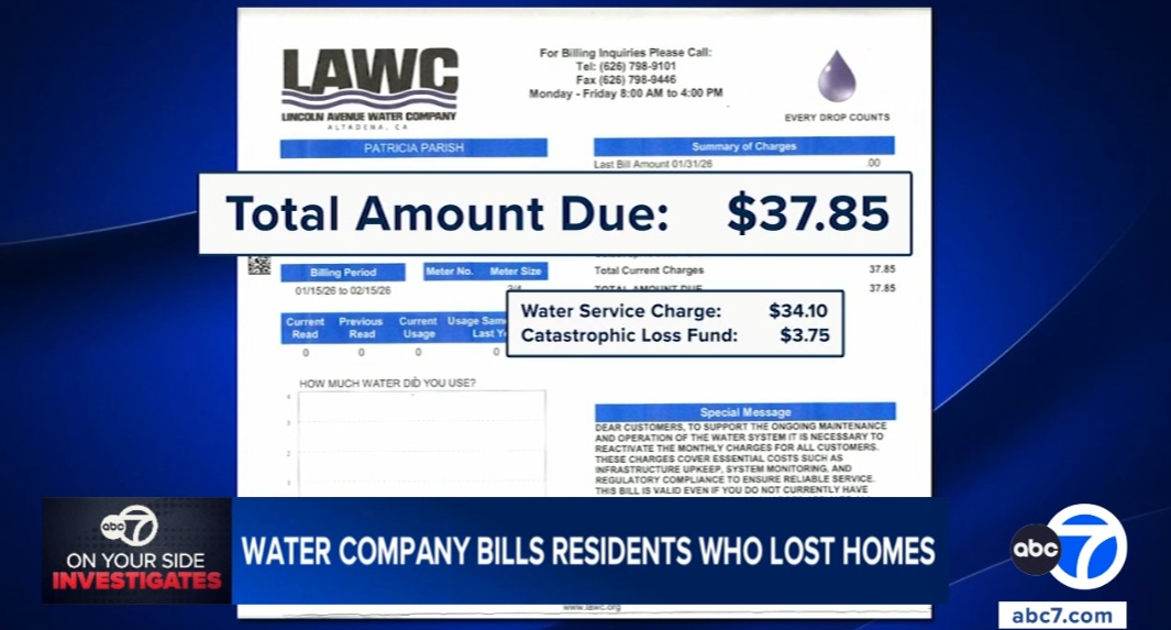 Altadena residents with bone-dry lots turn to ABC7 after receiving bills from water company