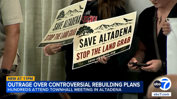 Eaton Fire zone rebuilding plans prompt outrage; hundreds pack Altadena town hall meeting