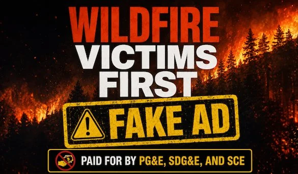 California's For-Profit Utilities Bankroll "Wildfire Victims First" Front Group to Push Utility Bailout