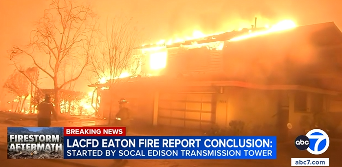 Eaton Fire was caused by SoCal Edison electrical tower, LA County Fire Department says