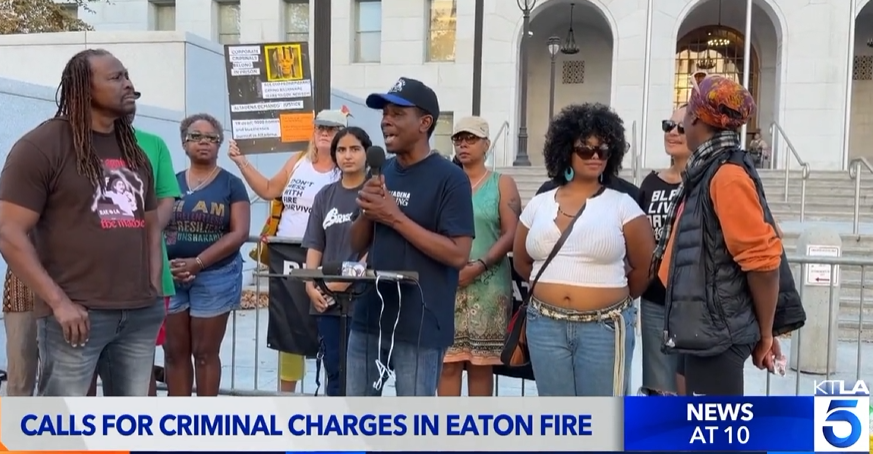 Activists call for criminal charges in deadly 2025 Eaton Fire