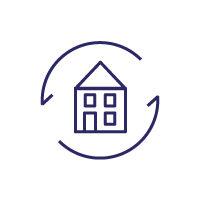 House with circular arrows