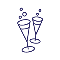 Champagne glasses icon