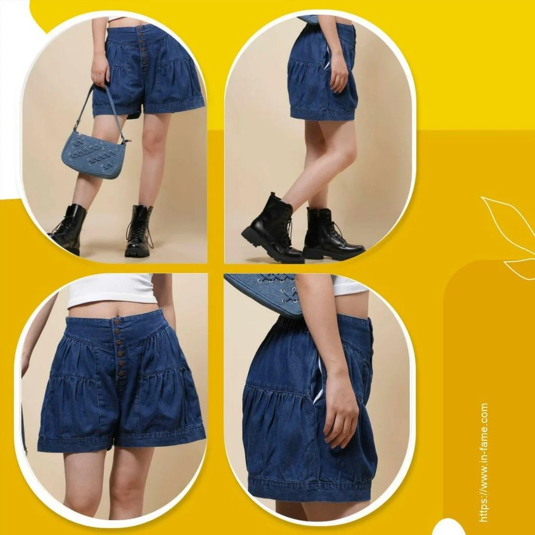 Comfort isn&rsquo;t a luxury, it&rsquo;s a necessity. ✨

Introducing our Ladies Pumpkin Shape Elastic Waist Denim Shorts! 🍂 These chic shorts offer a flattering fit and ultimate comfort, designed to accentuate your silhouette while giving you the fr