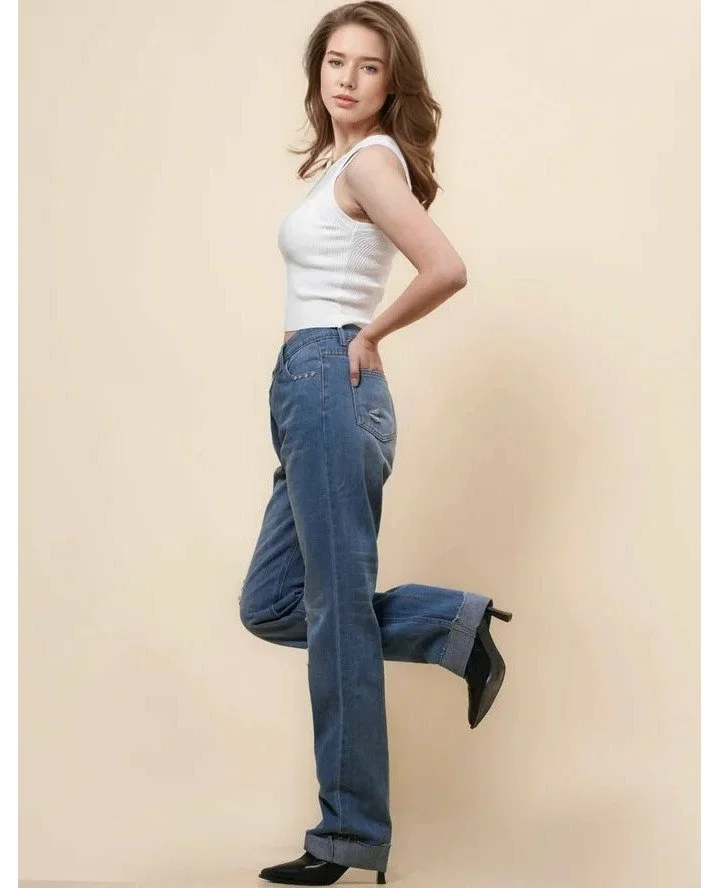 These jeans really know how to slay the day! 😍✨ 

Introducing our Ladies Mid Rise Straight Leg Denim Jeans&mdash;crafted for ultimate comfort and style! 💙 With a perfect fit that hugs your curves just right, you'll feel confident and chic, no matte