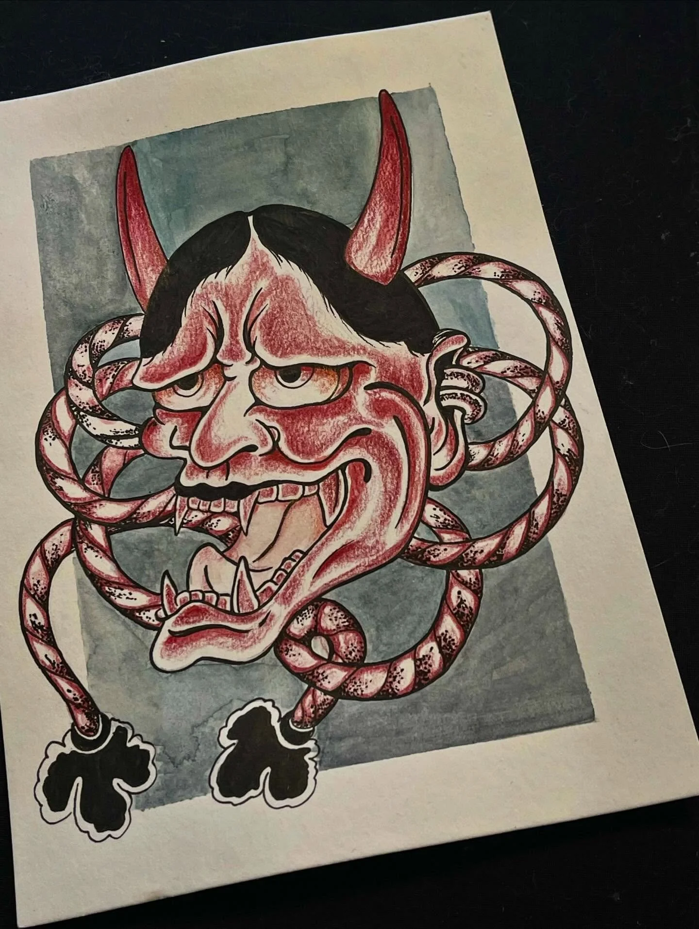 aquarelle / stylo noir