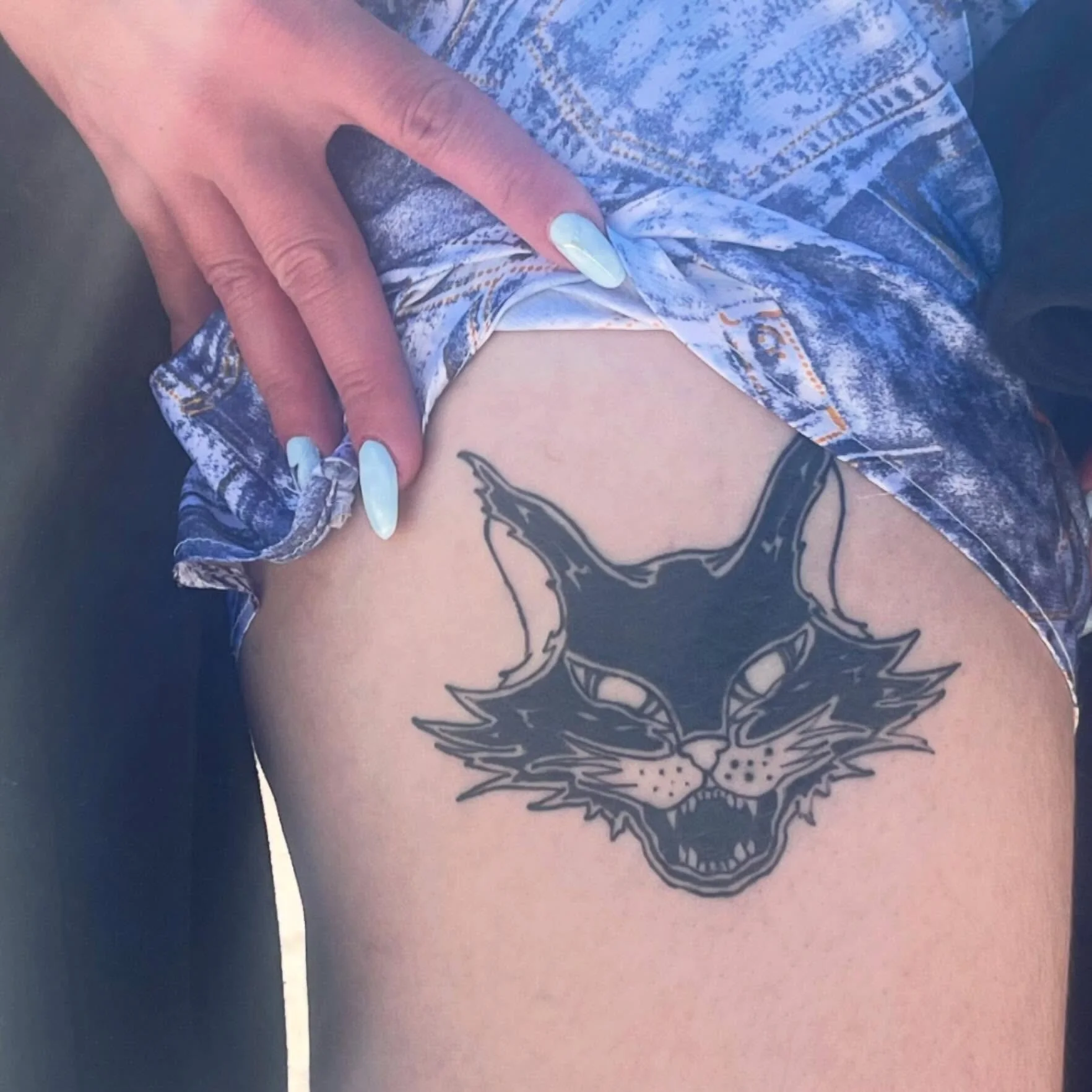 Healed black cat @nauthizcreationtattoo