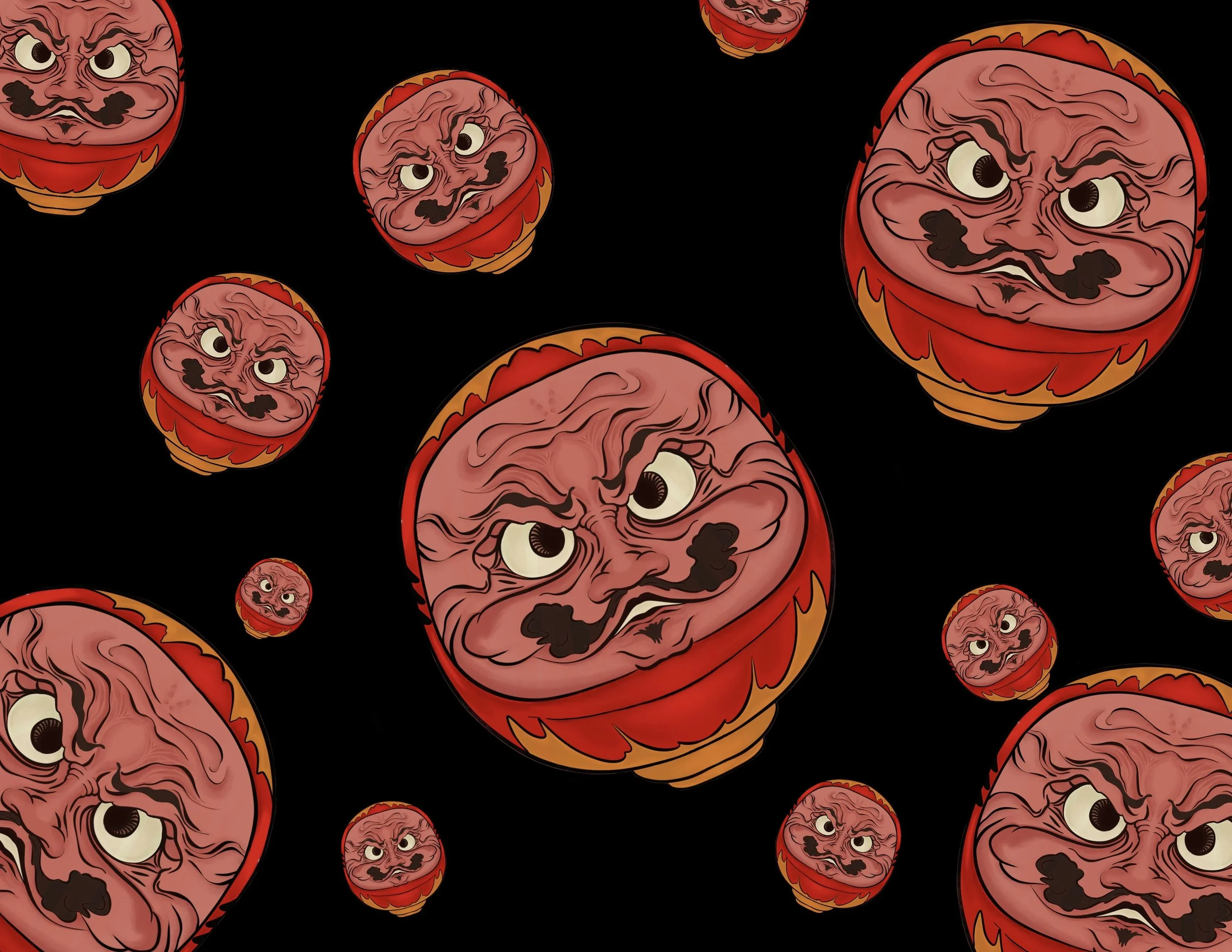 Darumas - Dessin numérique