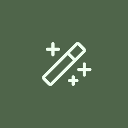 Line of a cleaning wipe with sparkles around it on a green background