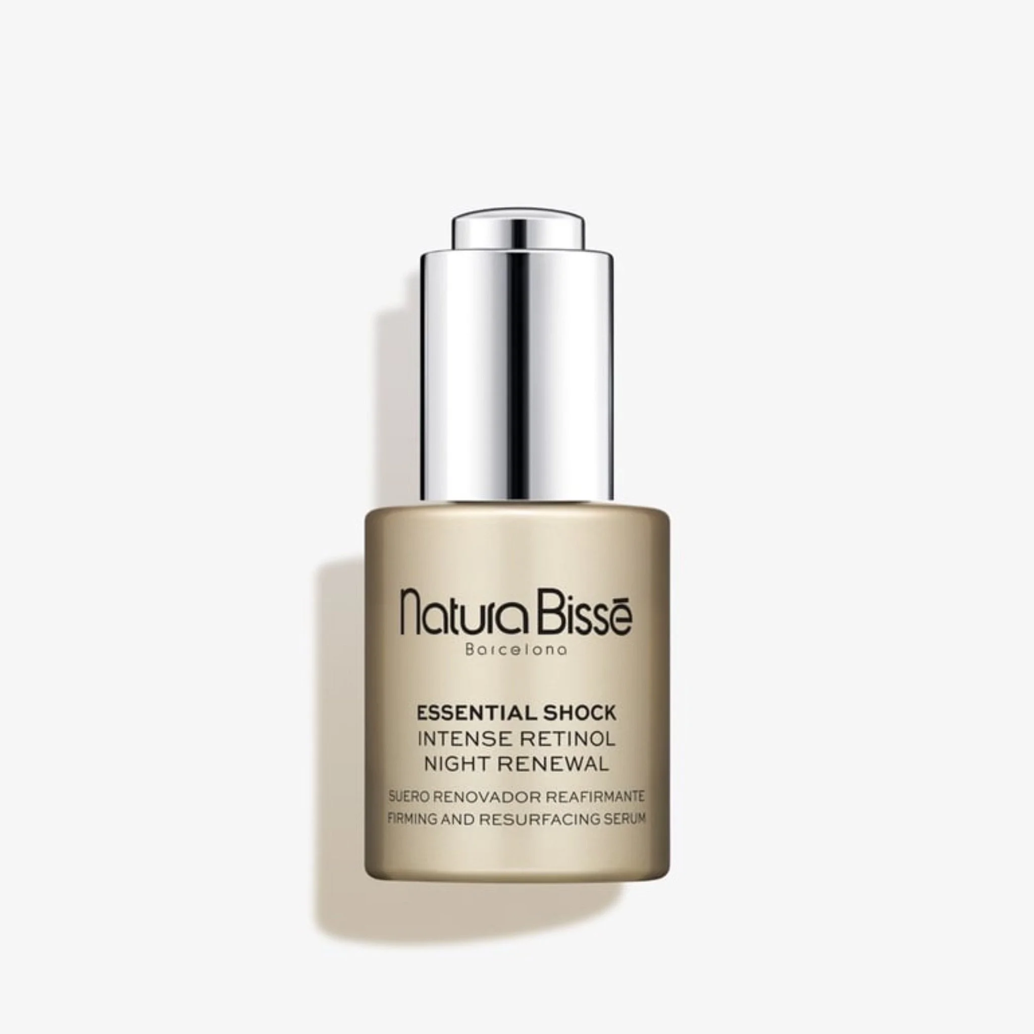 Essential Shock Intense Retinol Night Renewal de Natura Bissé, sérum de noche con retinol y bakuchiol para renovar y reafirmar la piel.