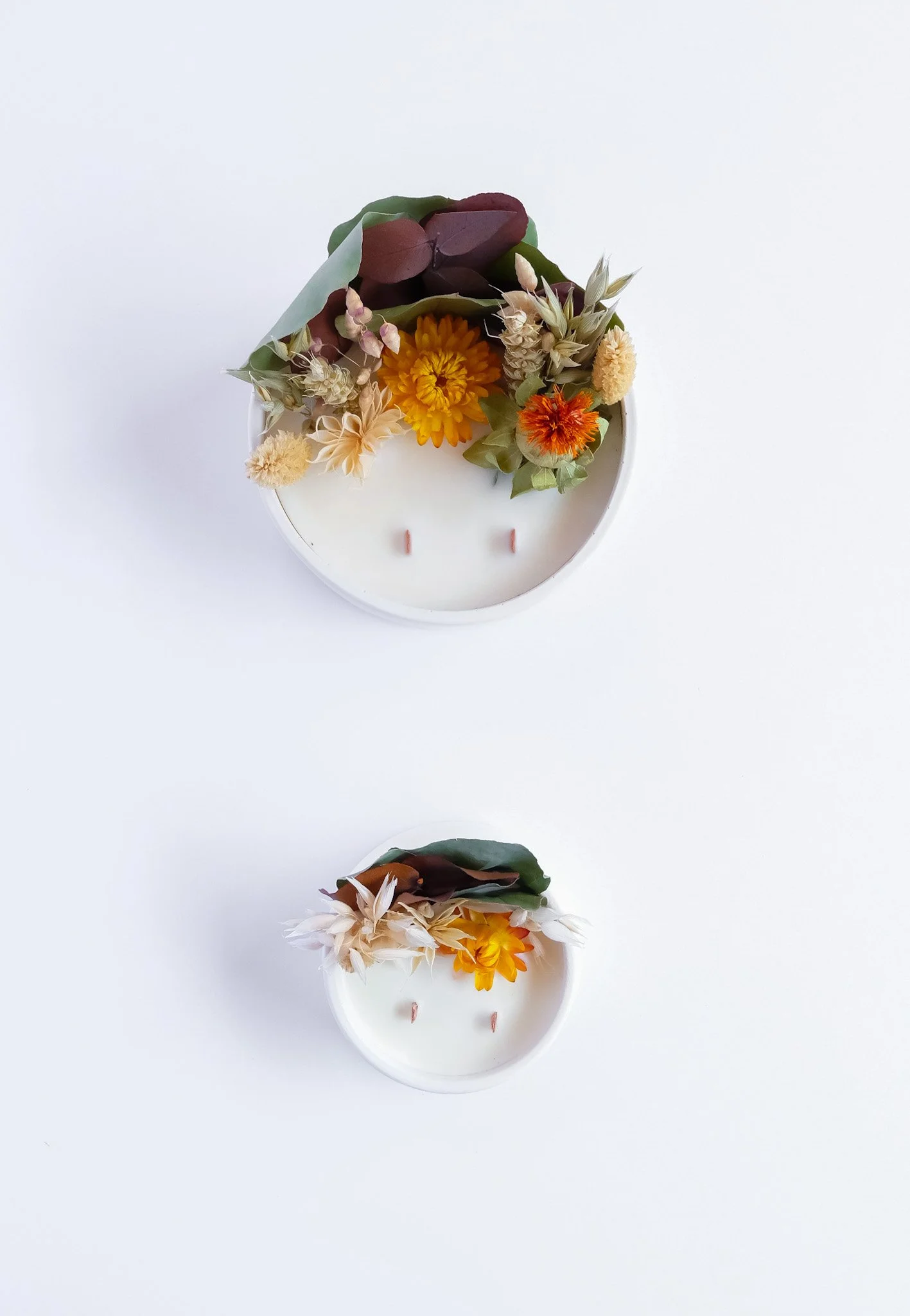 Bougie fleurie fleur d'oranger petit et grand format 120g 290g