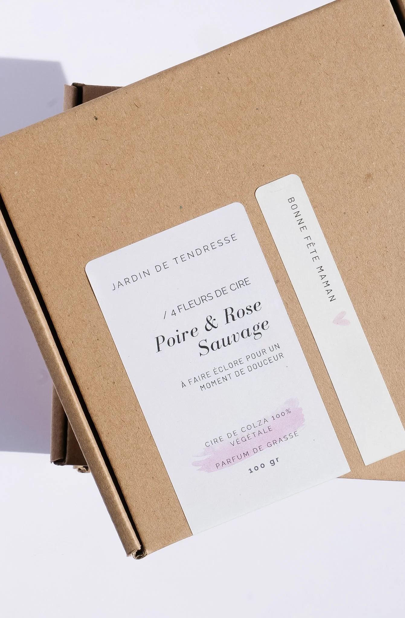 Pack Fête des Mères 4 fleurs de cire artisanales parfum Poire Rose Sauvage Bål Morzine