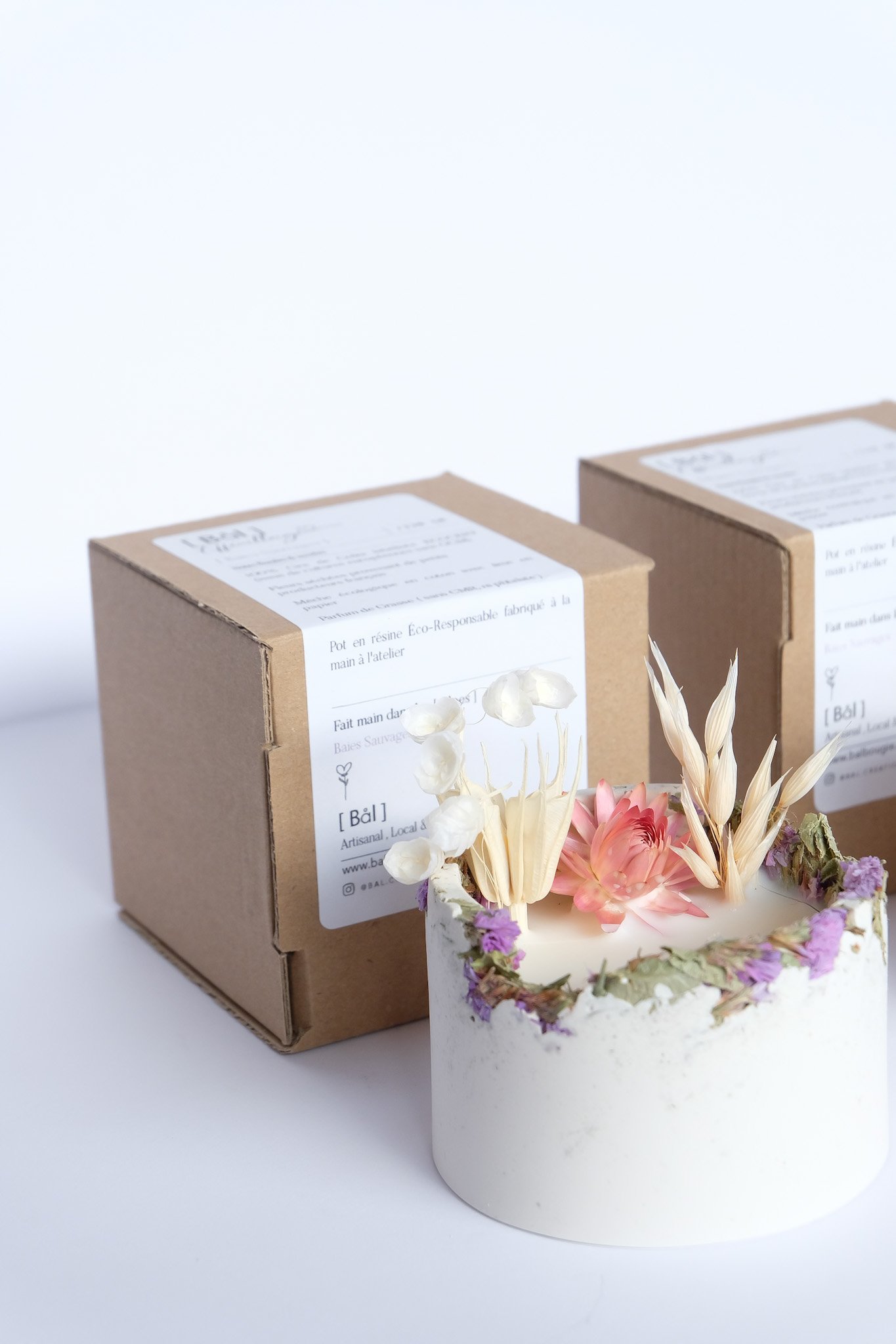 Bougie artisanale collection effeuillage mèche coton écologique