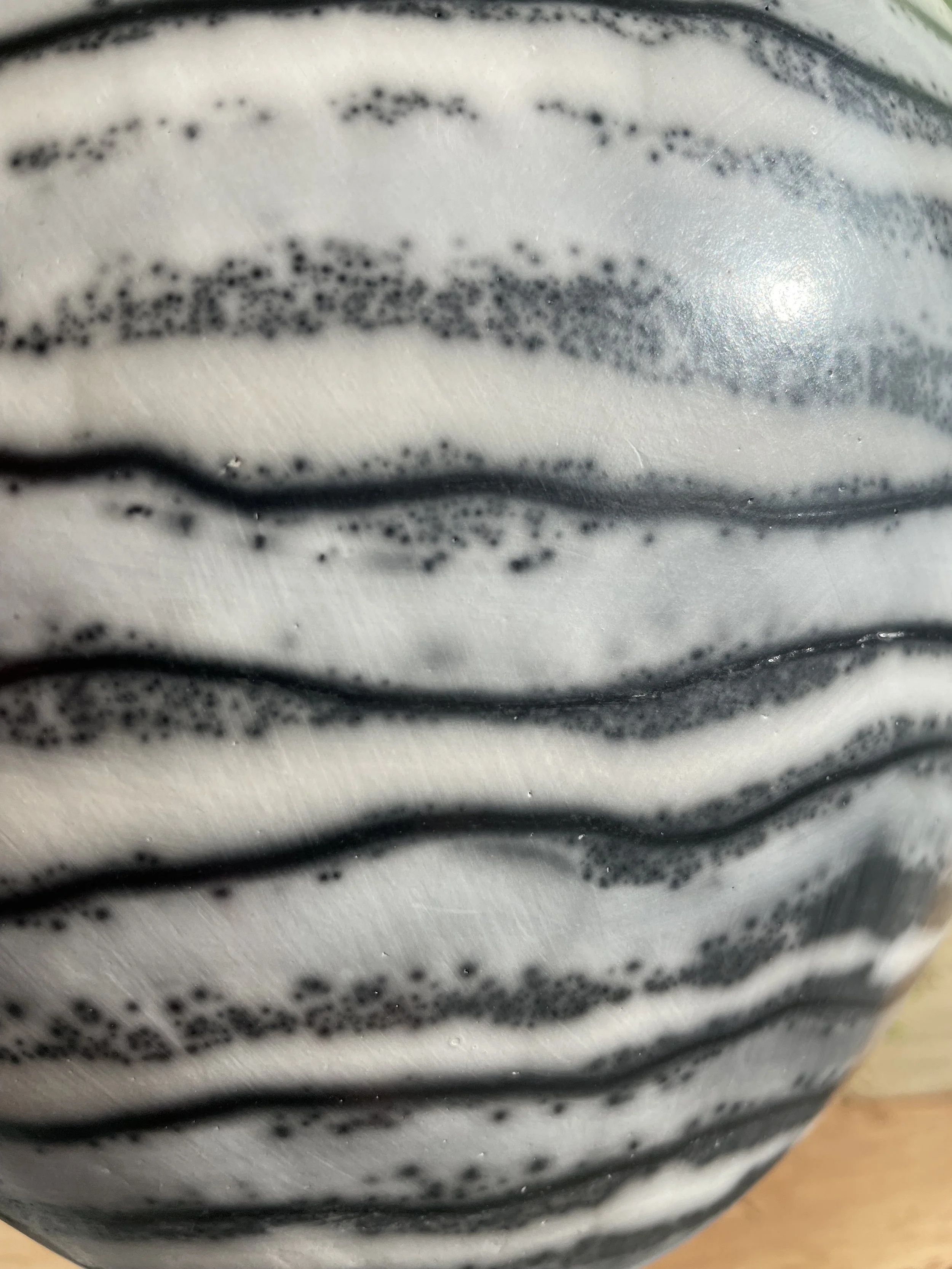 Strata Naked Raku Vessel detail
