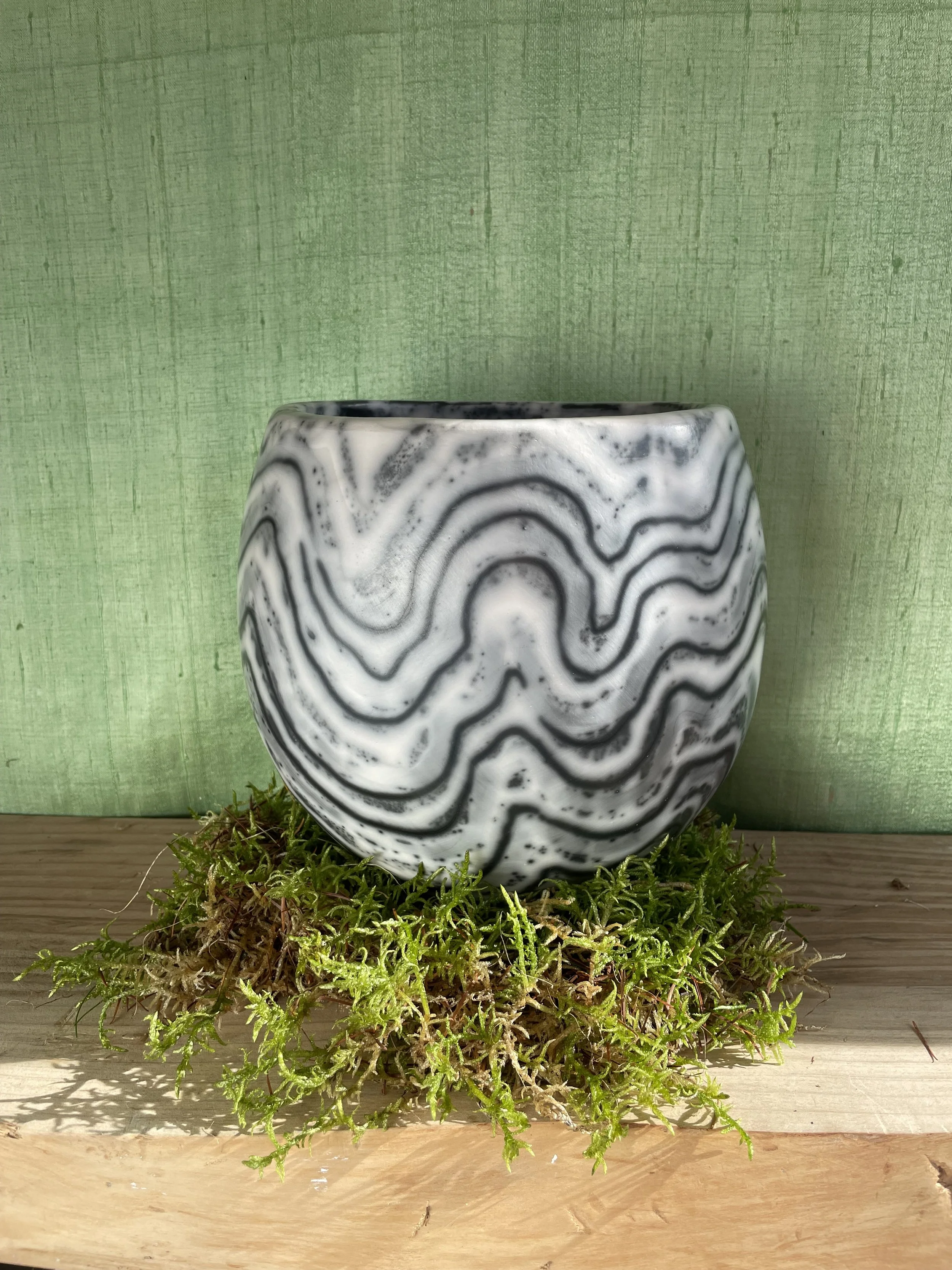 Lewisian Gneiss Naked Raku Vessel round medium