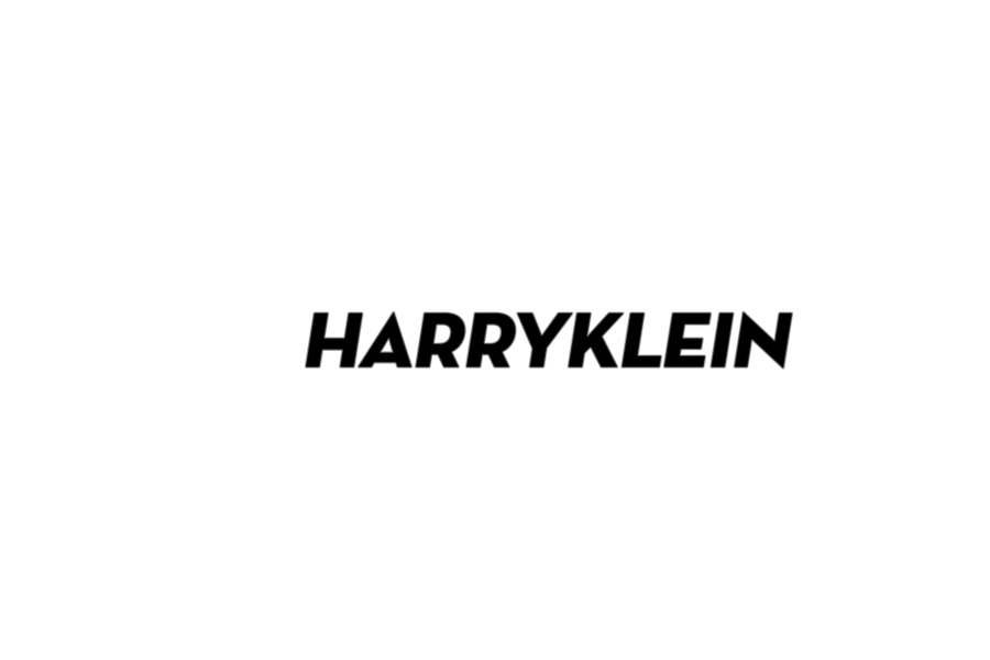 Schwarzer Hintergrund mit weißer Explosion und dem Text "HARRY KLEIN" in der Mitte.