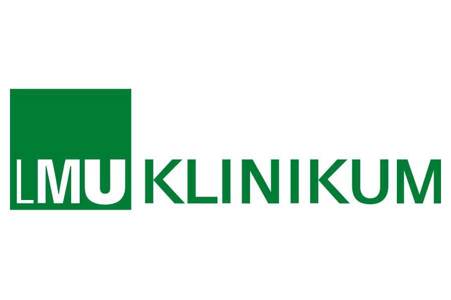 Logo des LMU Klinikums, bestehend aus einem grünen Quadrat mit den weißen Buchstaben 'LMU' und dem Wort 'KLINIKUM' in grüner Schrift daneben.
