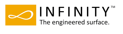 Infinity logo with the slogan 'The engineered surface.'