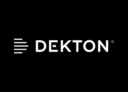 Dekton logo on a black background