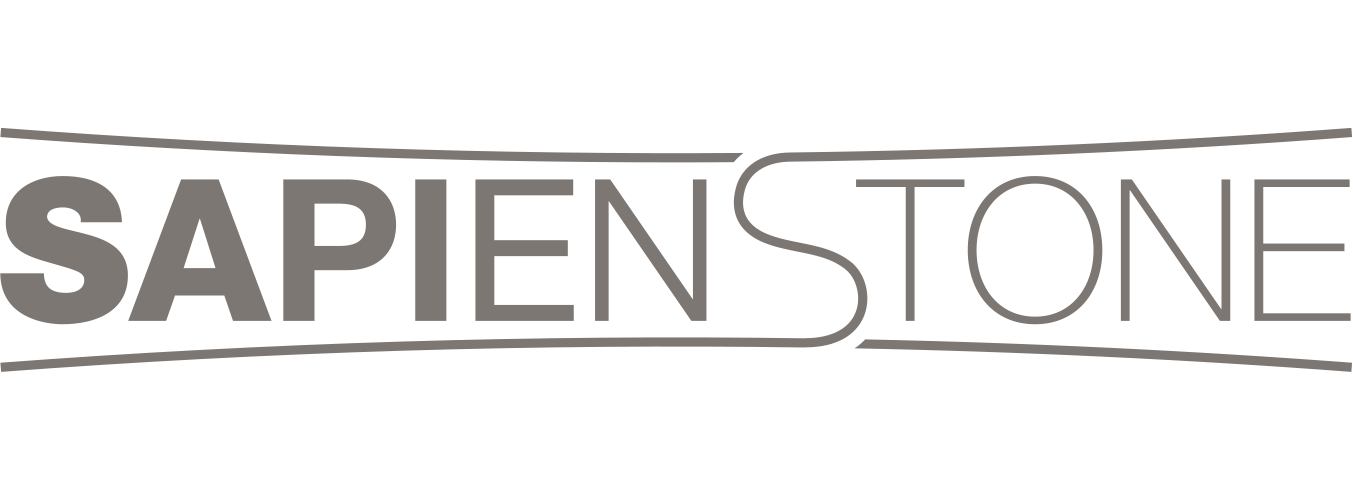 Logo with the word "SAPIENSTONE" in bold, stylized font with lines framing the text.