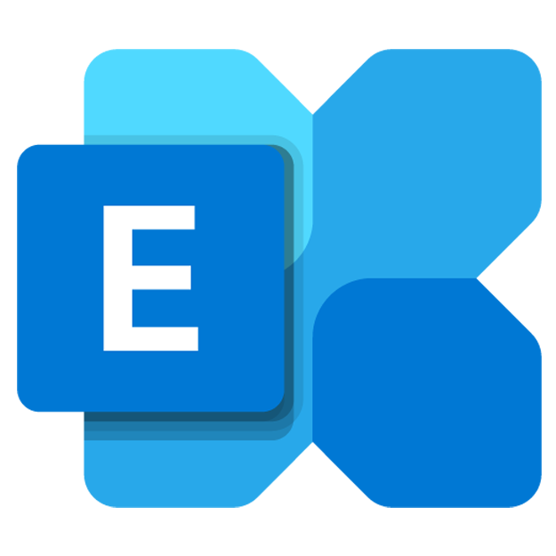 Microsoft Excel icon with a blue background and a white letter E.