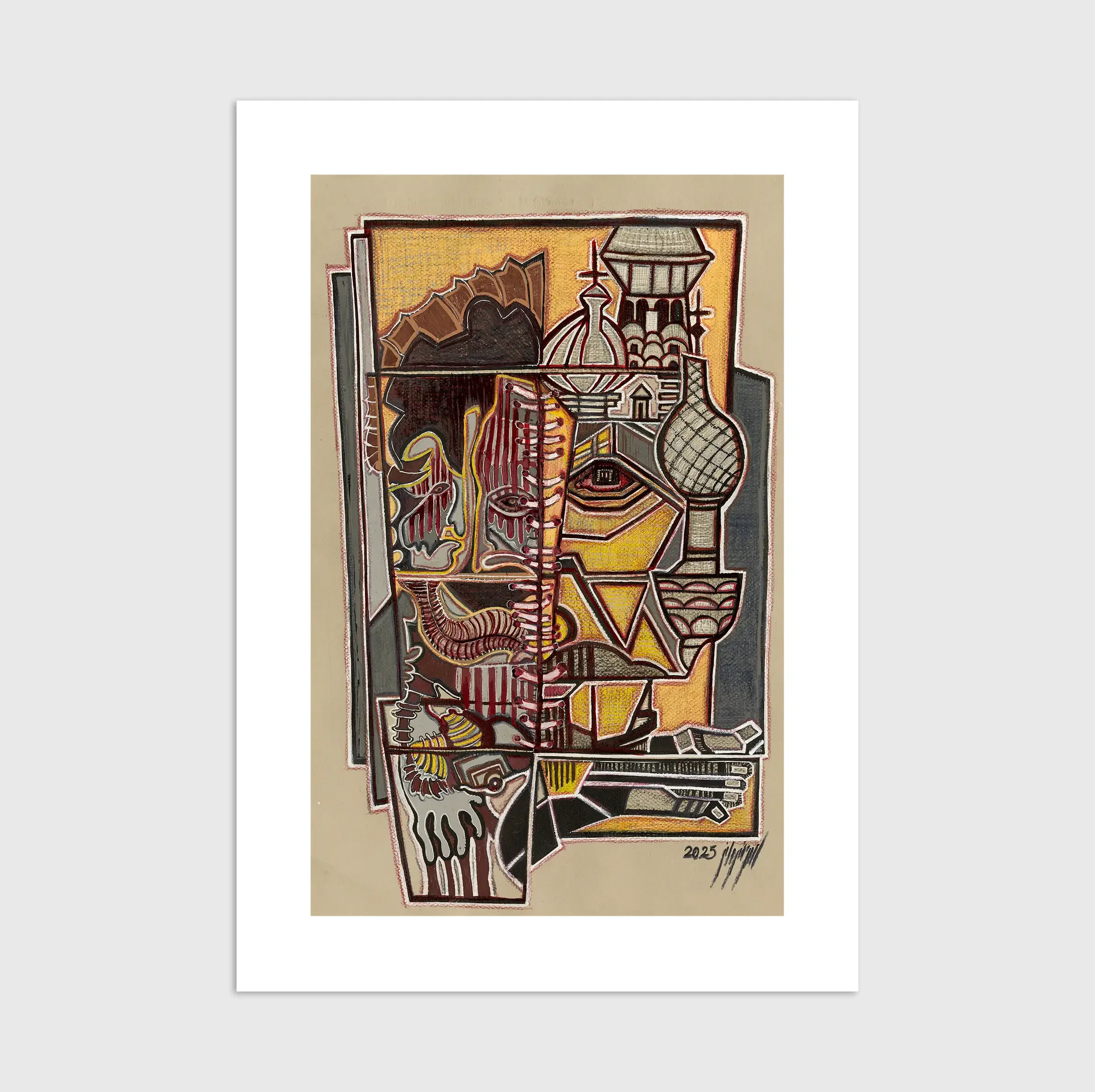 Crime and Punishment fine art print shown unframed with white border