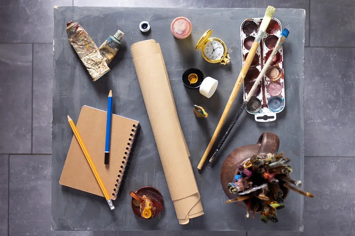 Fine art prints prepared and inspected in a studio setting