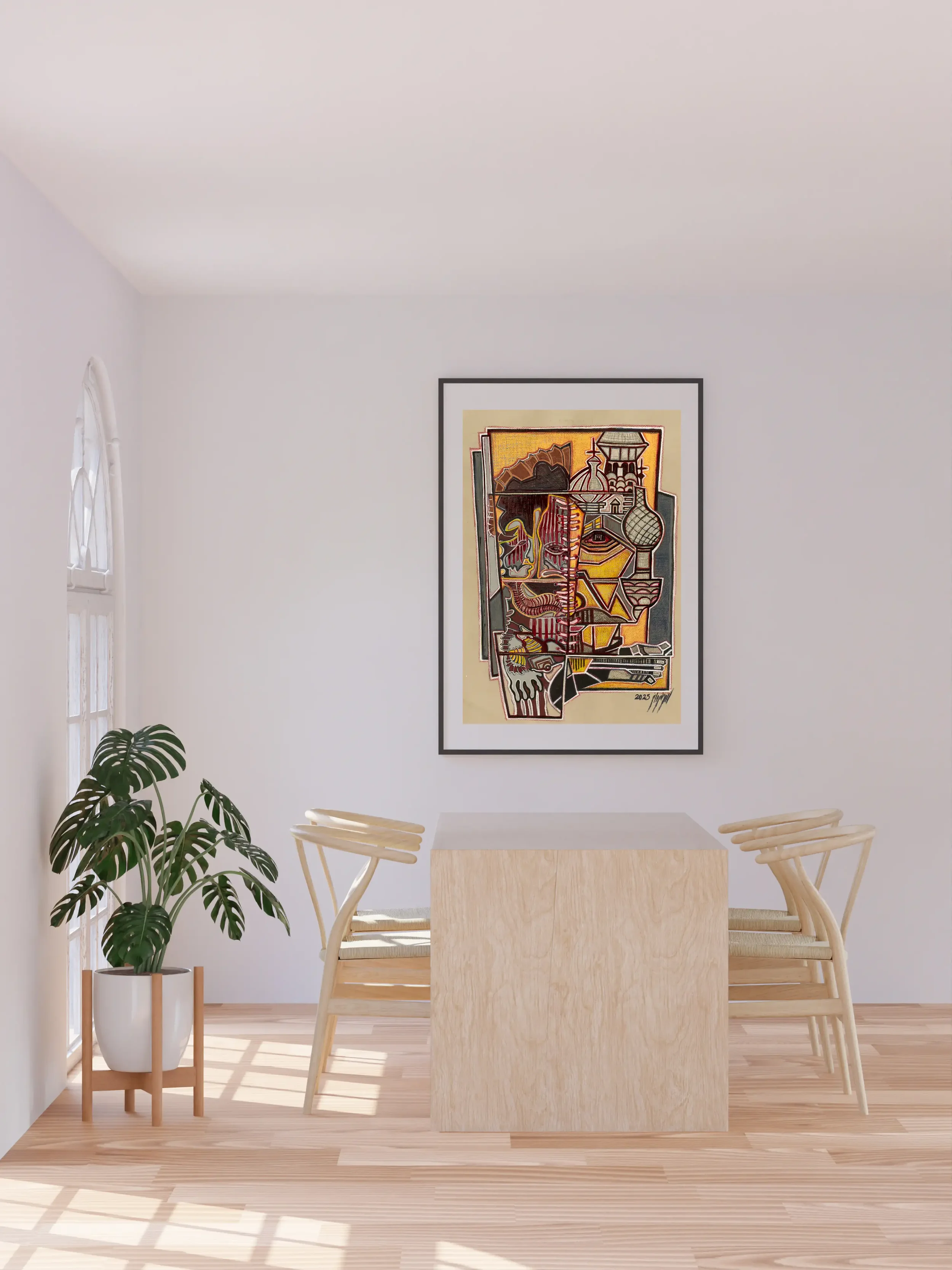Fine art print integrated into a personal living environment