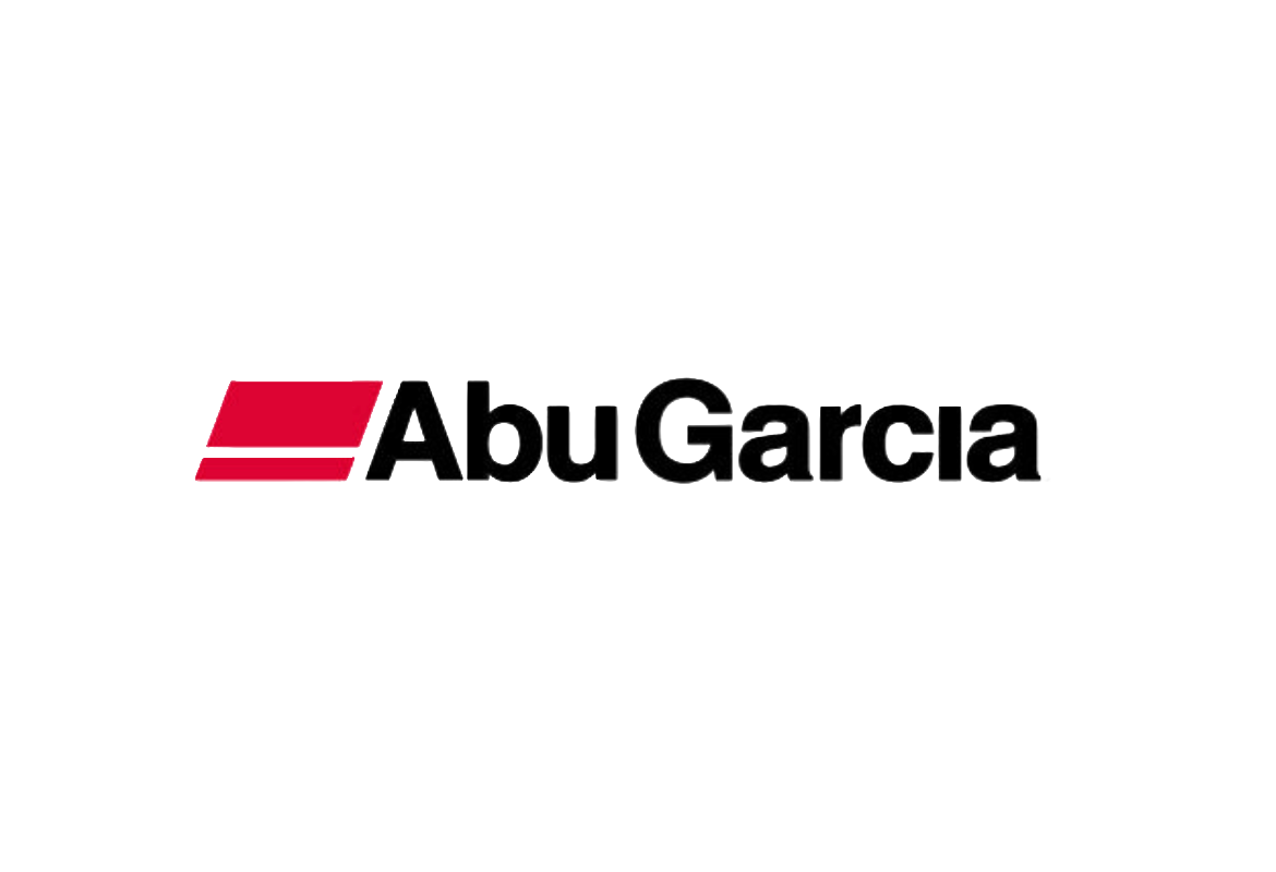 Logo mit rotem Rechteck und schwarzen Text 'Abu Garcia'