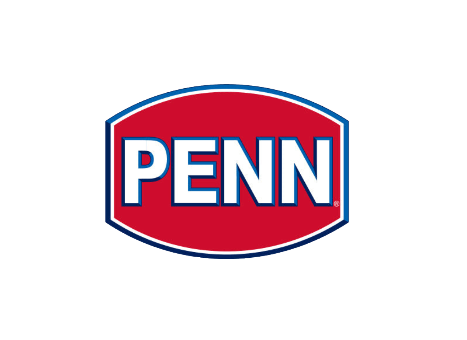 Das Penn-Logo mit rotem Hintergrund, weißen Buchstaben und blauer Umrandung, auf grünem und schwarzem Hintergrund.