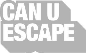 Text in Grau: 'CAN U ESCAPE'