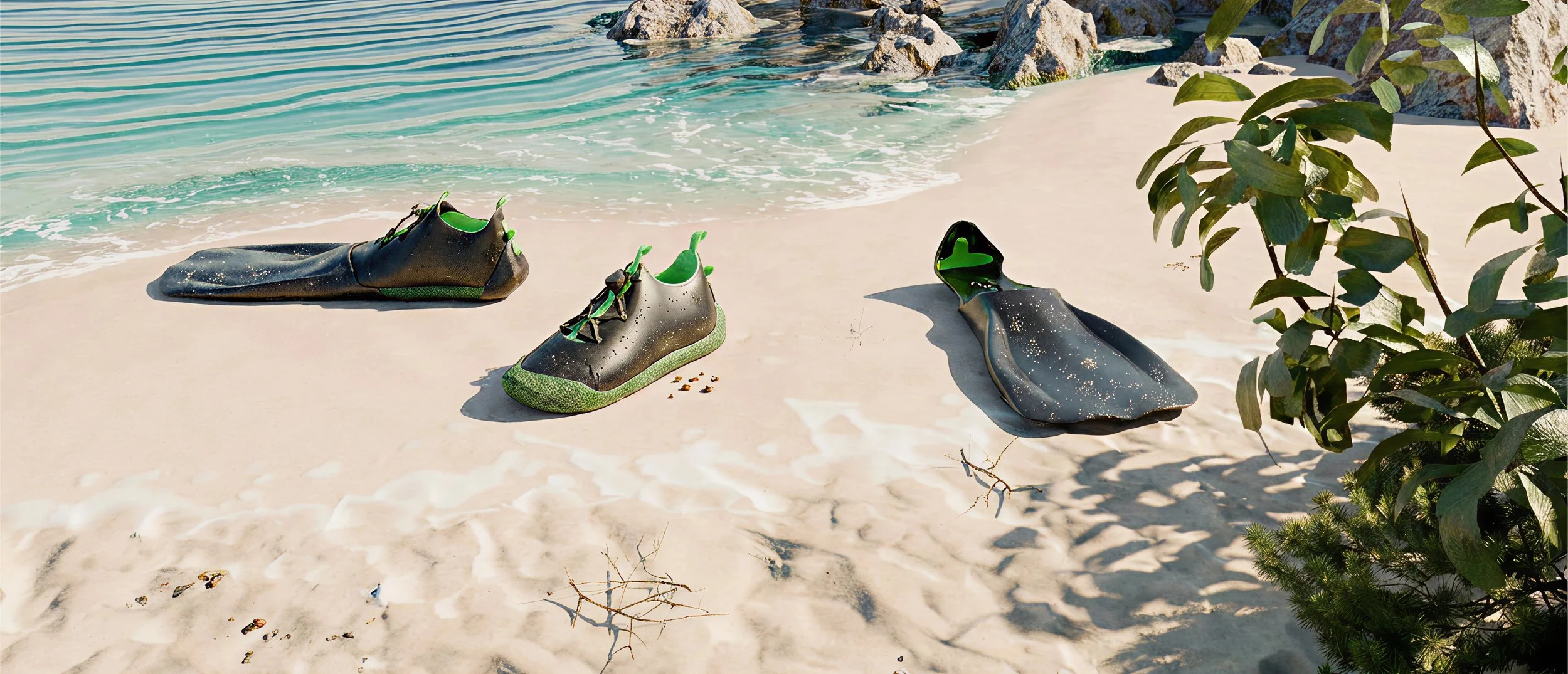 Darstellung eines Sportschuhs mit Flosse