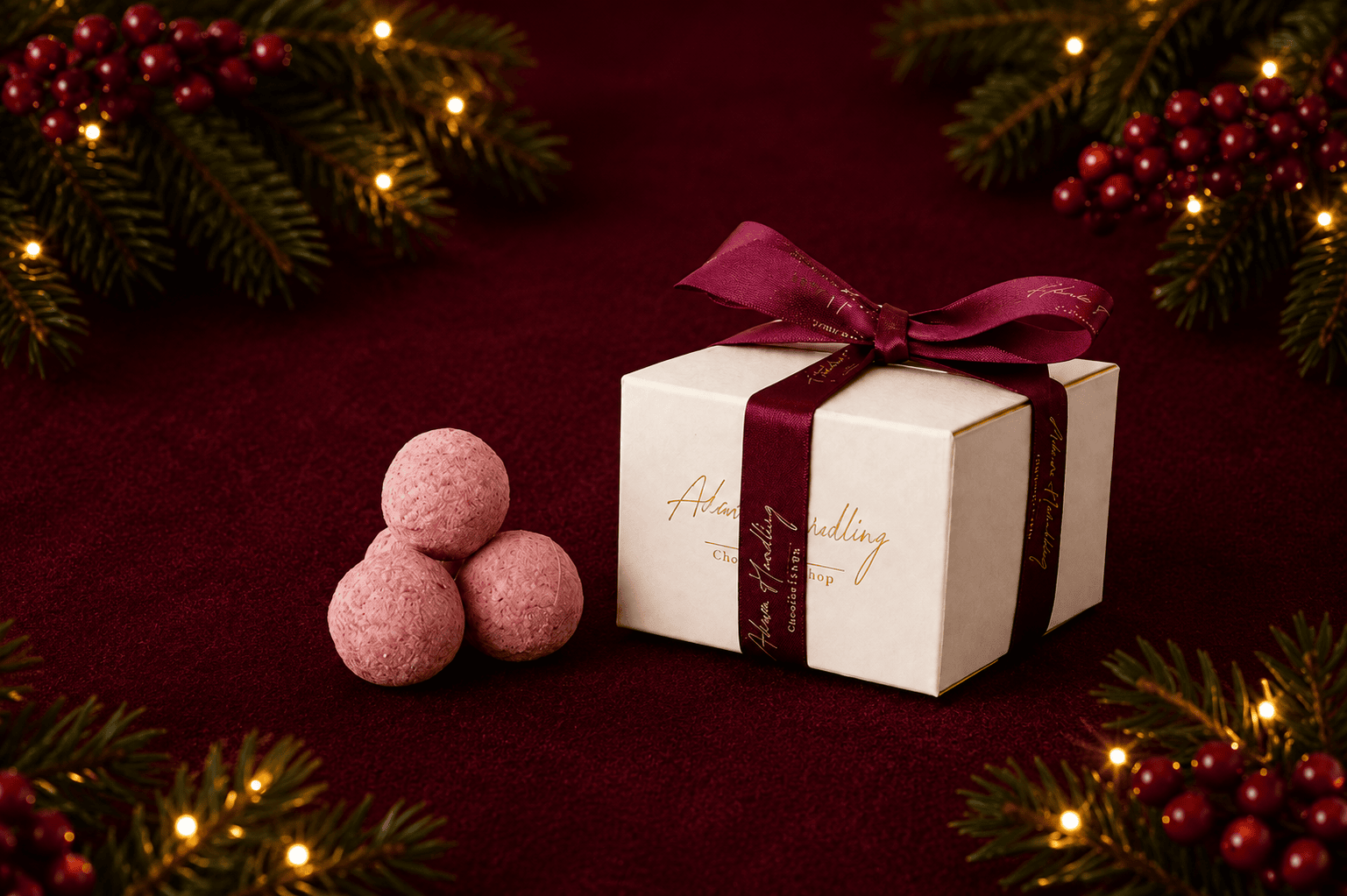 White chocolate pink Champagne truffles - 150g℮