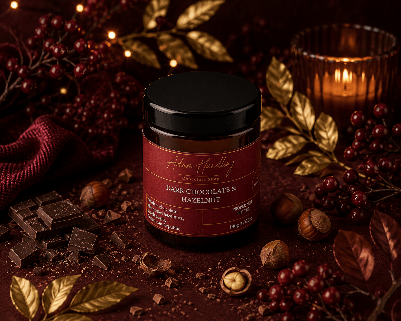 Dark chocolate & hazelnut spread 175g℮