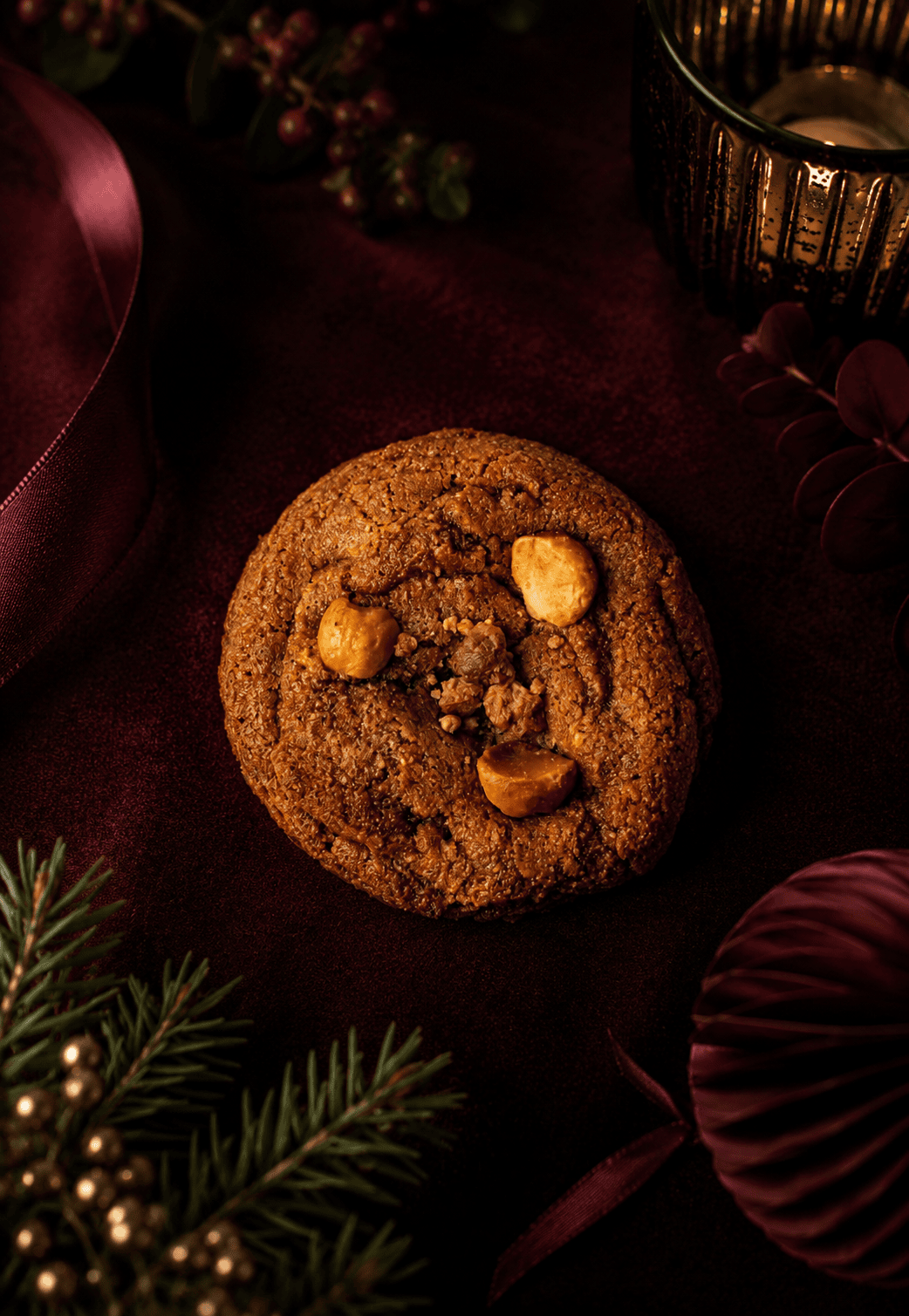 Caramelised white chocolate and macadamia cookies