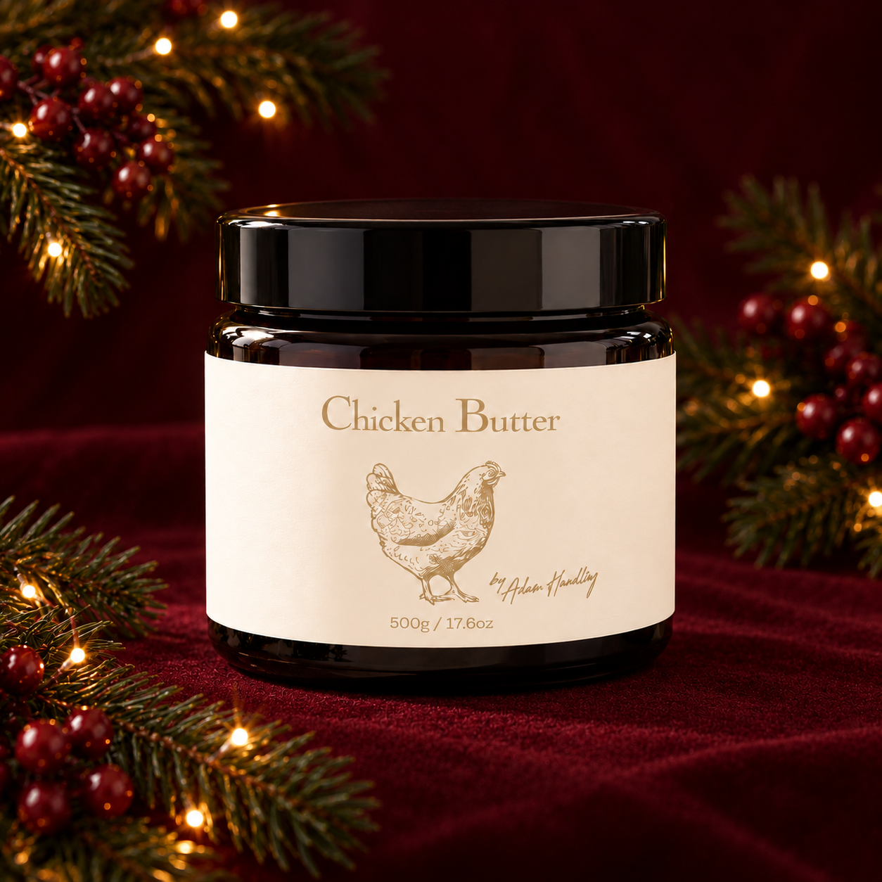 Chicken Butter Christmas on Burgundy Velvet.png