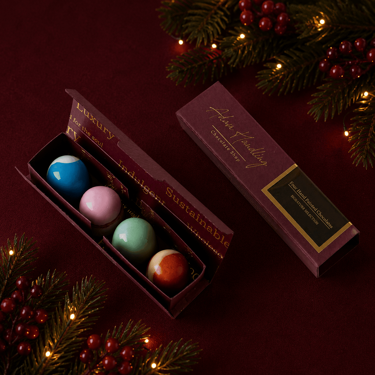 Hand painted chocolates - box of 4