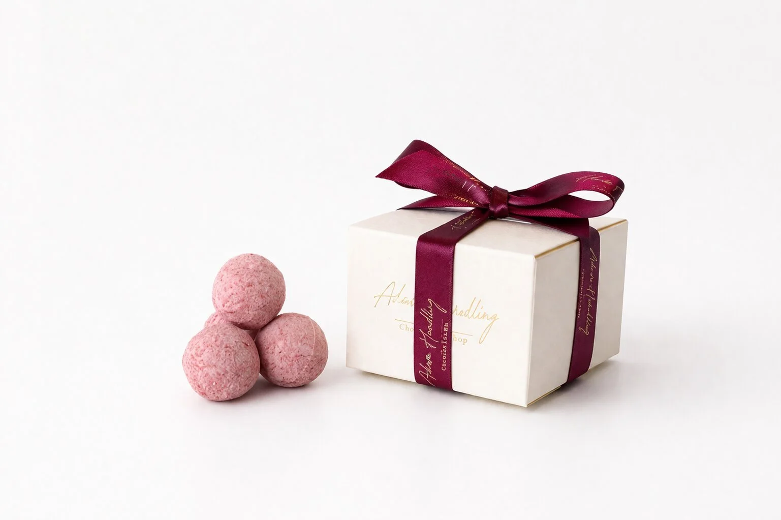White chocolate pink Champagne truffles - 150g℮