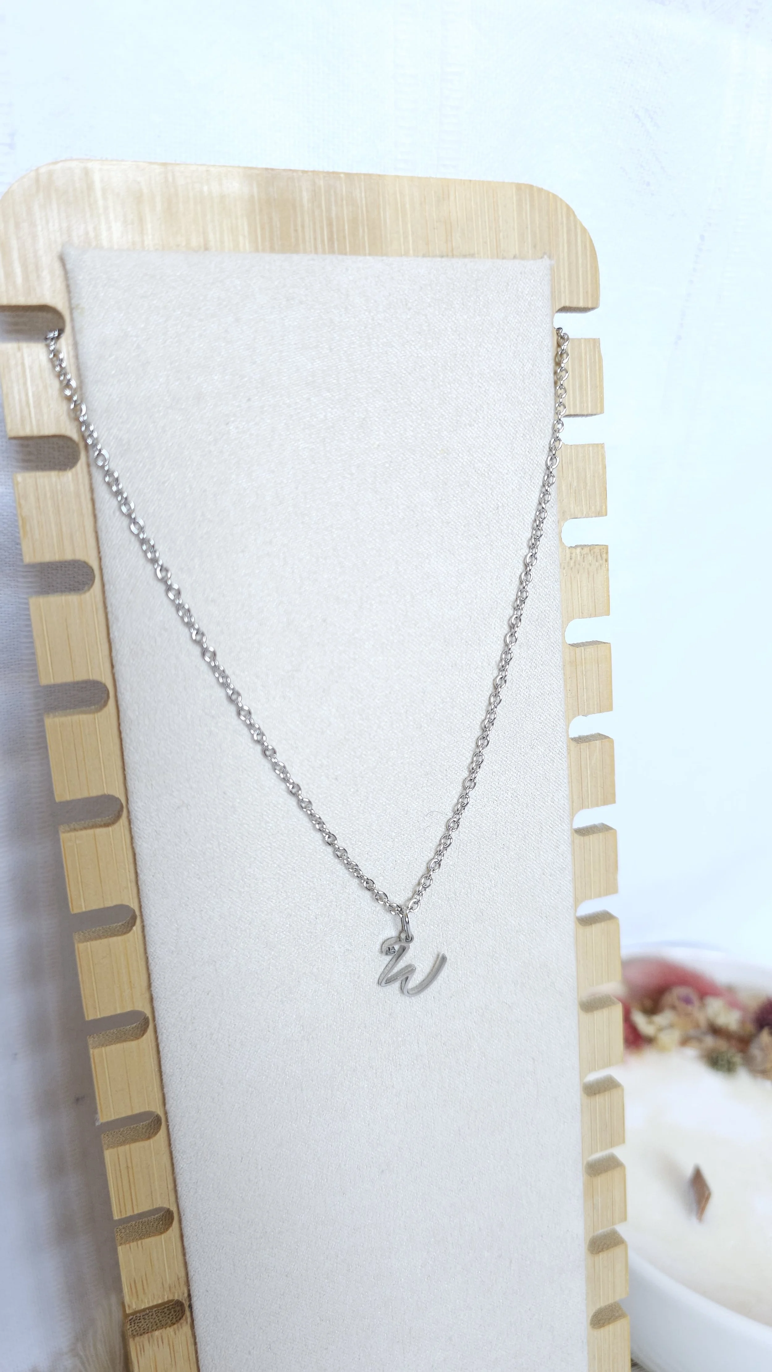 Collier initiale cœur - Acier inoxydable